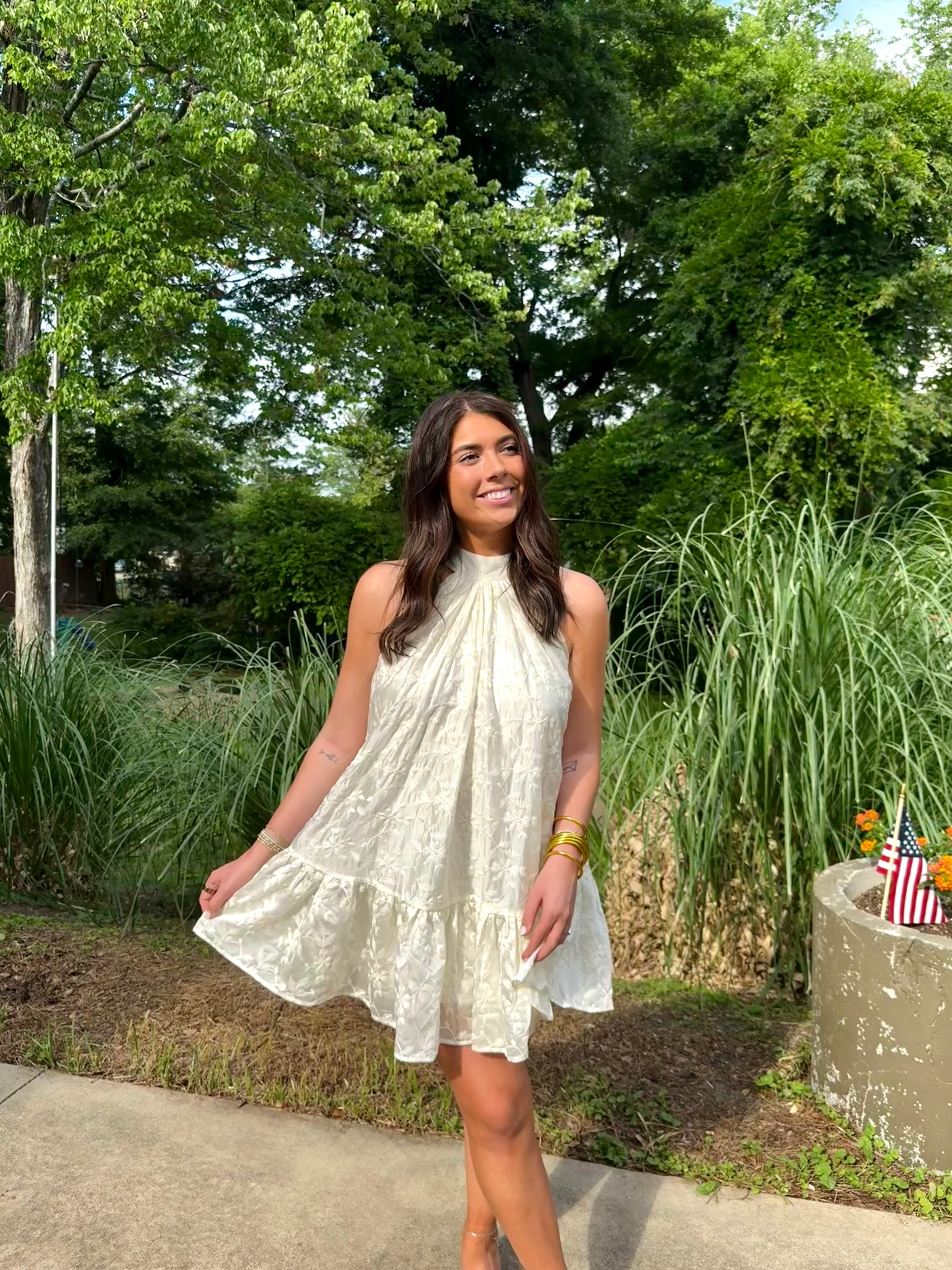 Ruffle Mock neck Dress