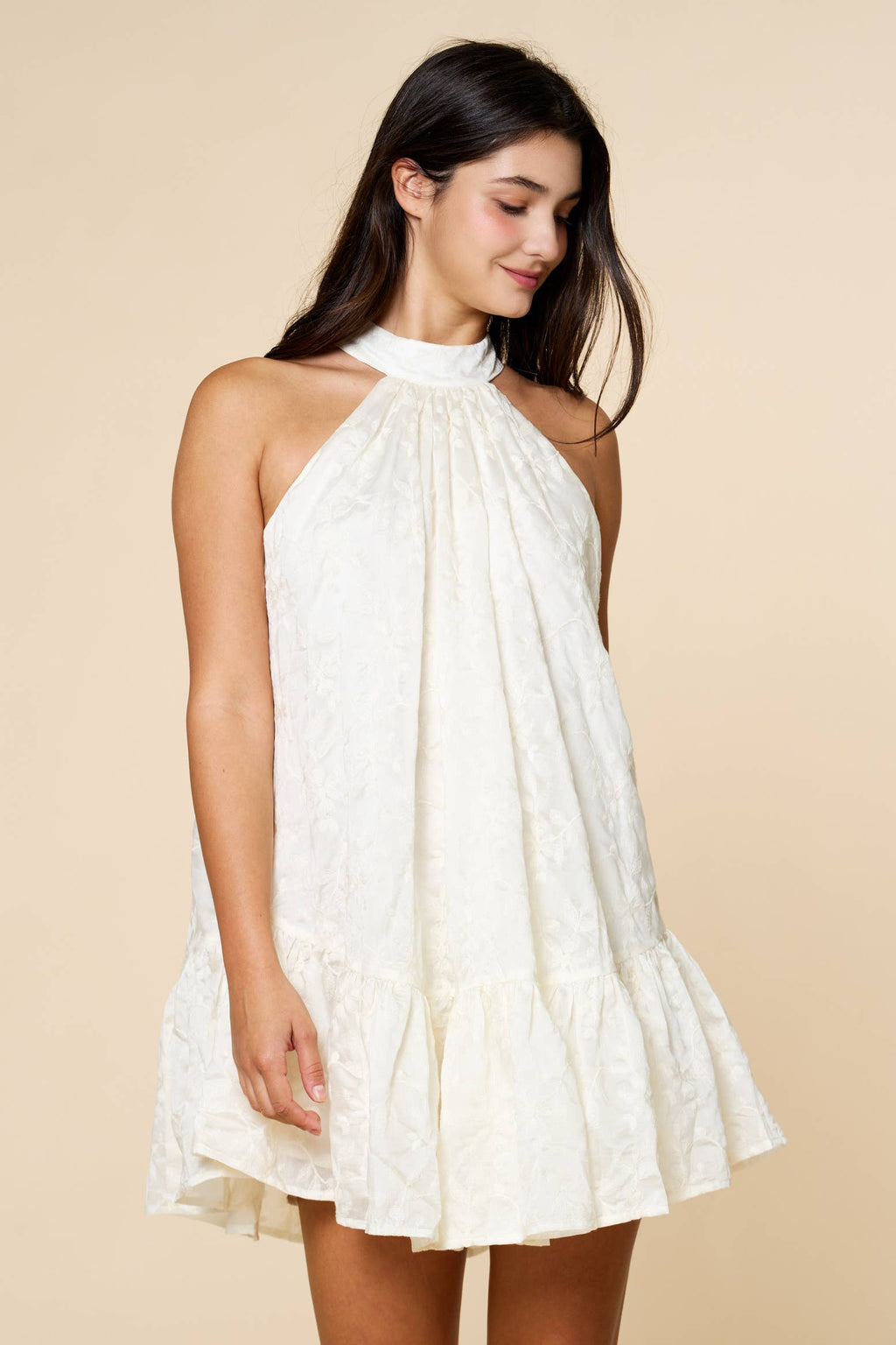 Ruffle Mock neck Dress