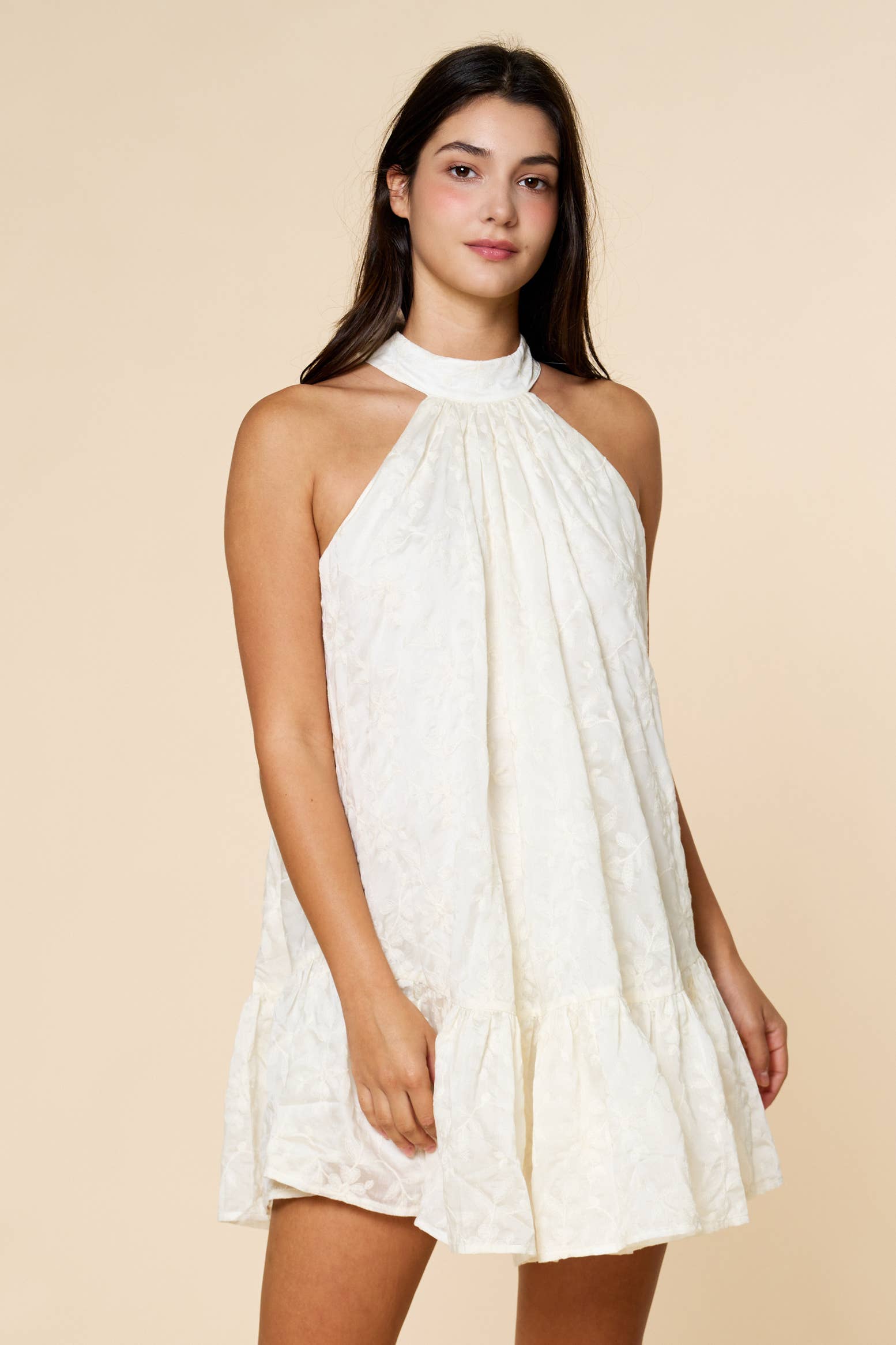 Ruffle Mock neck Dress