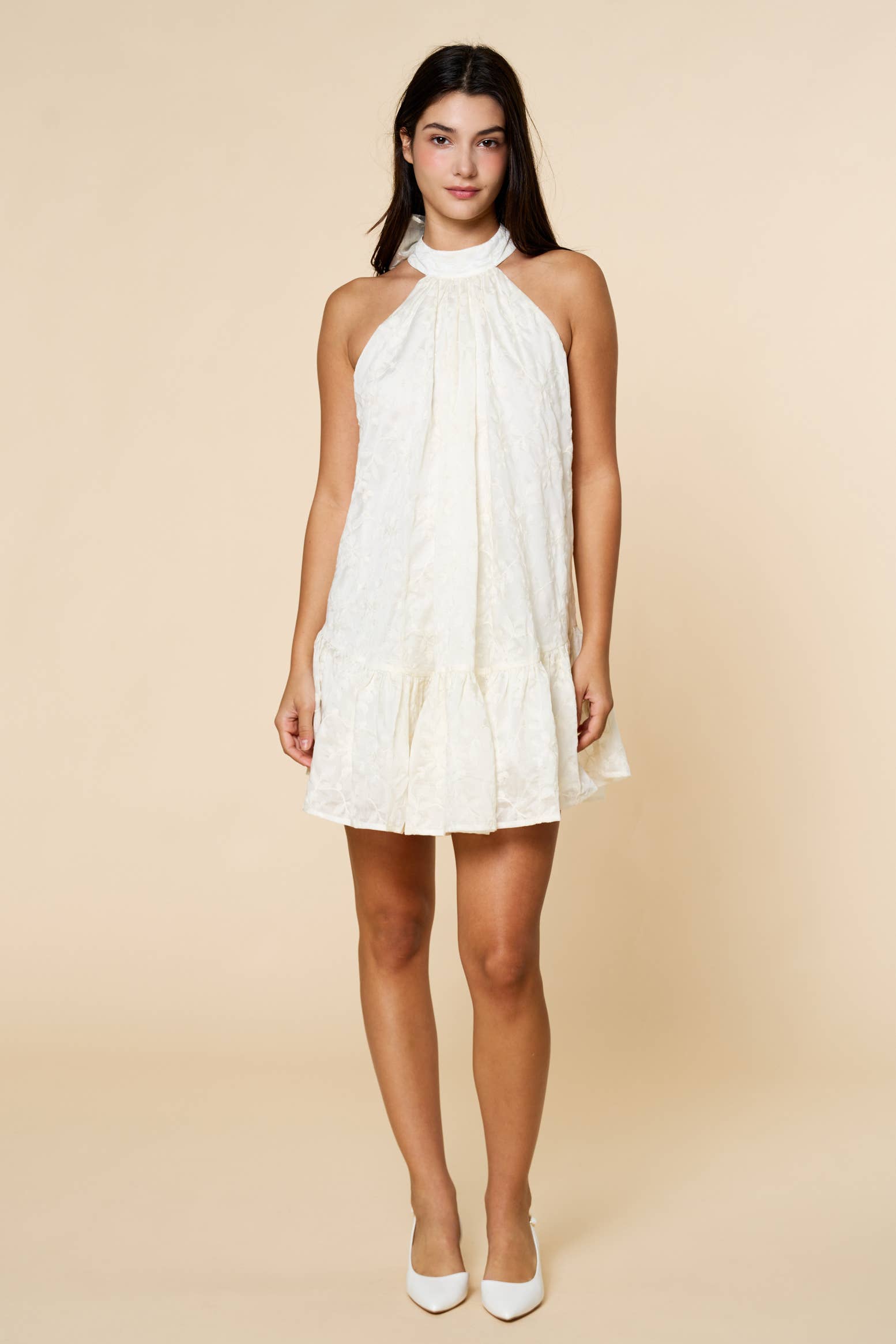 Ruffle Mock neck Dress
